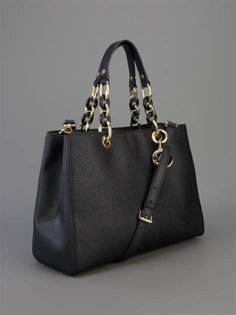 michael kors black bag with gold chain cynthia|Michael Kors cynthia satchel.